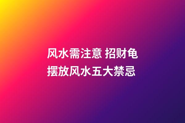 风水需注意 招财龟摆放风水五大禁忌